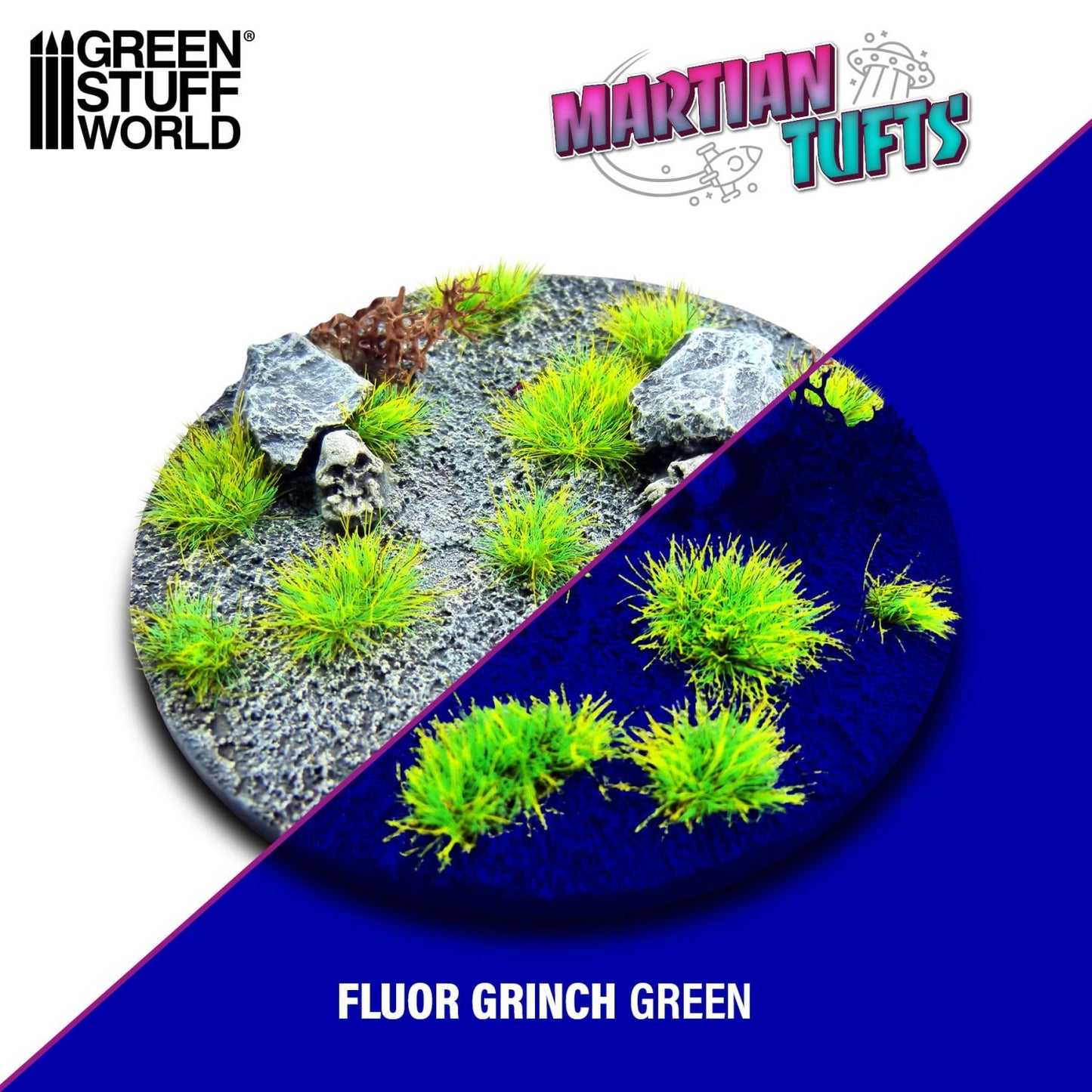 Green Stuff World Martian Tufts 6mm - FLUOR GRINCH GREEN - view 4