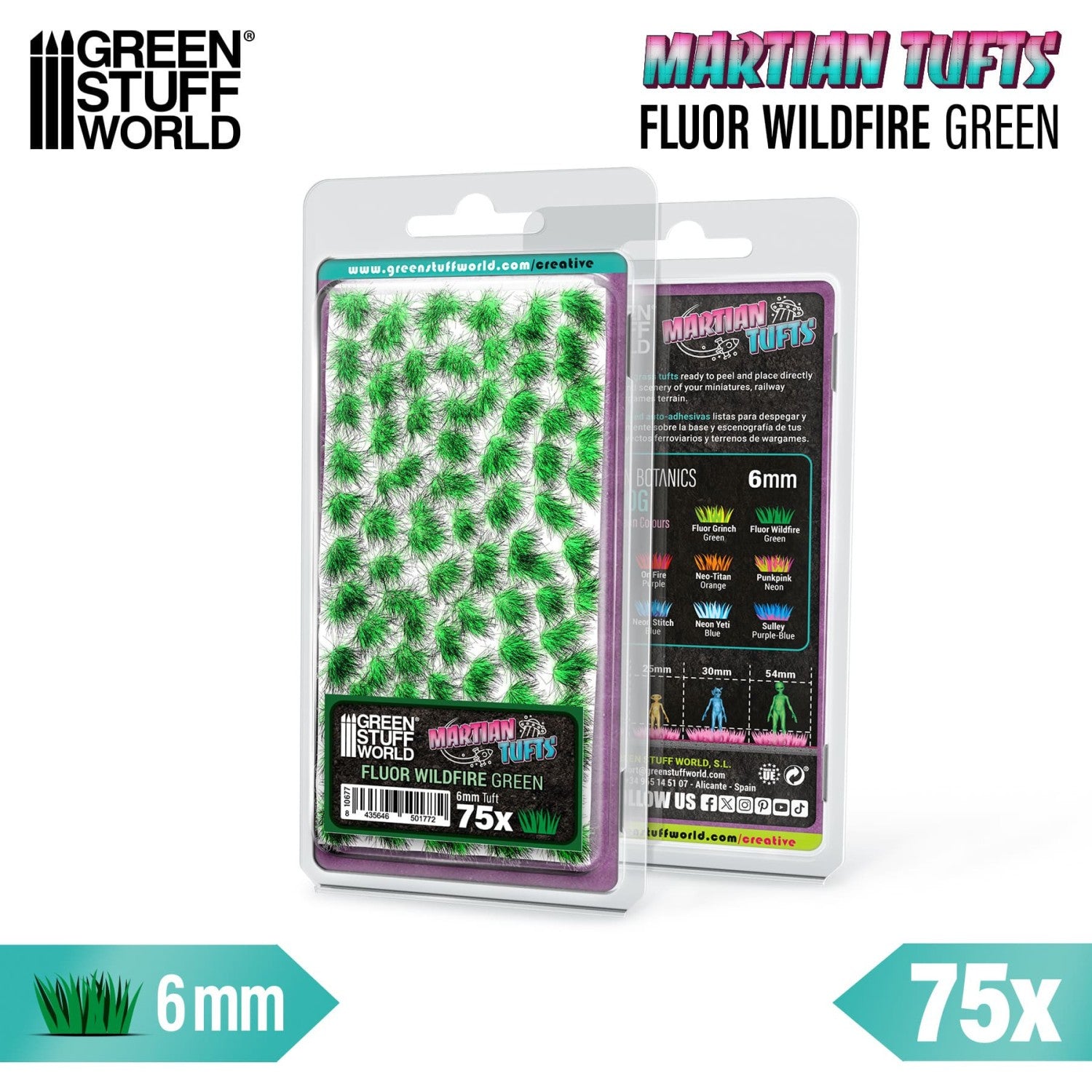 Green Stuff World Martian Tufts 6mm - FLUOR WILDFIRE GREEN - view 3