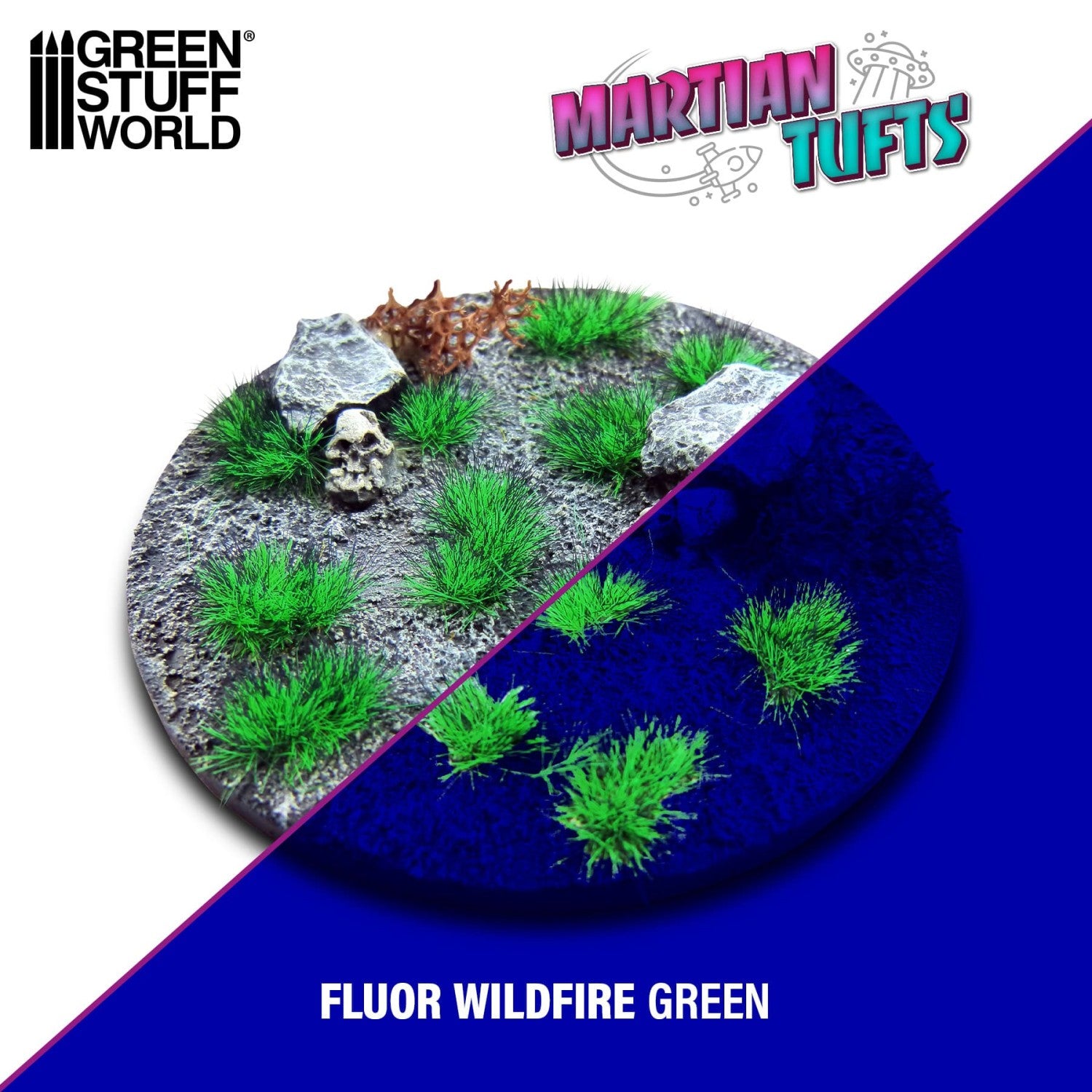 Green Stuff World Martian Tufts 6mm - FLUOR WILDFIRE GREEN - view 4
