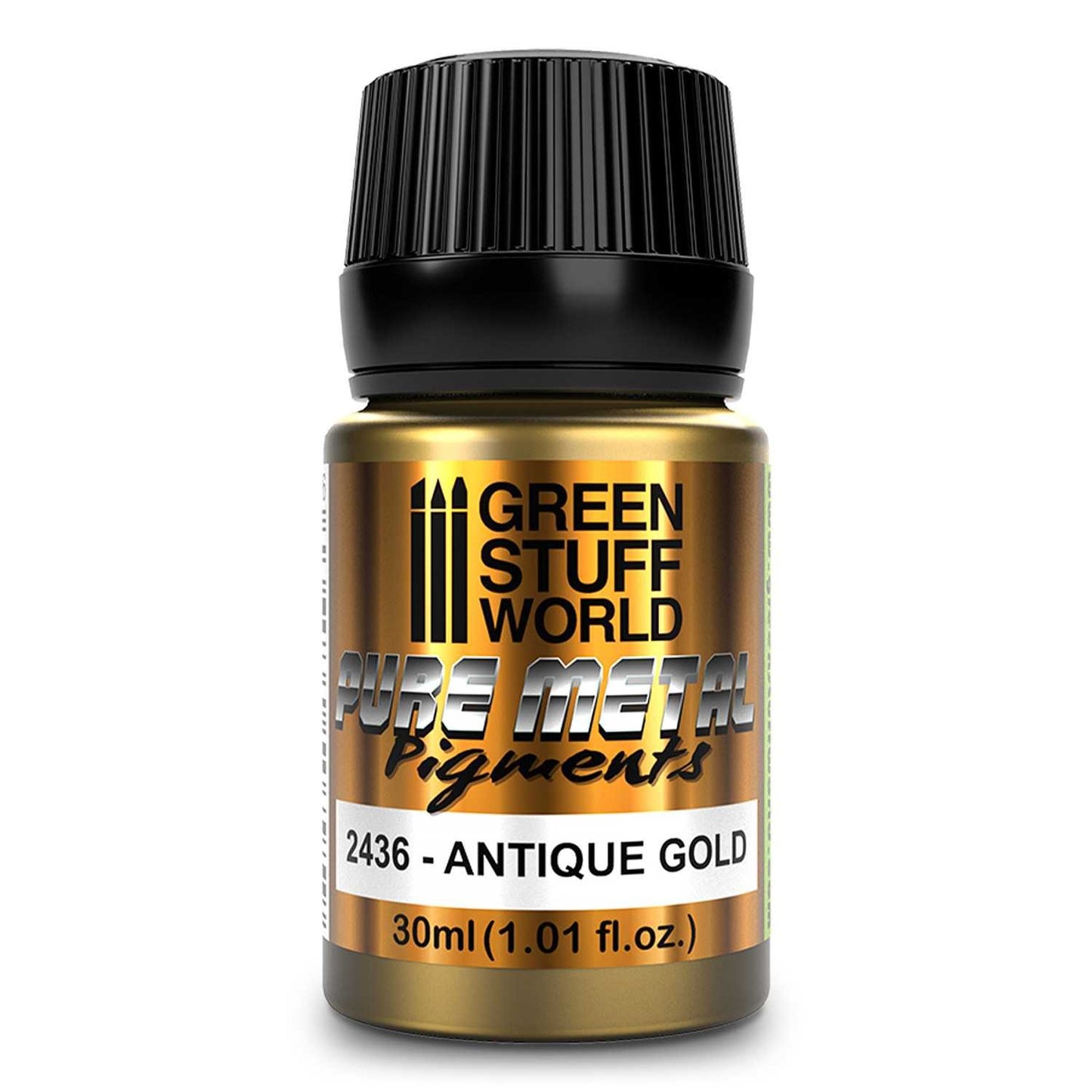 Green Stuff World Paint Pot - Pure Metal - ANTIQUE GOLD pigments 30ml - view 4