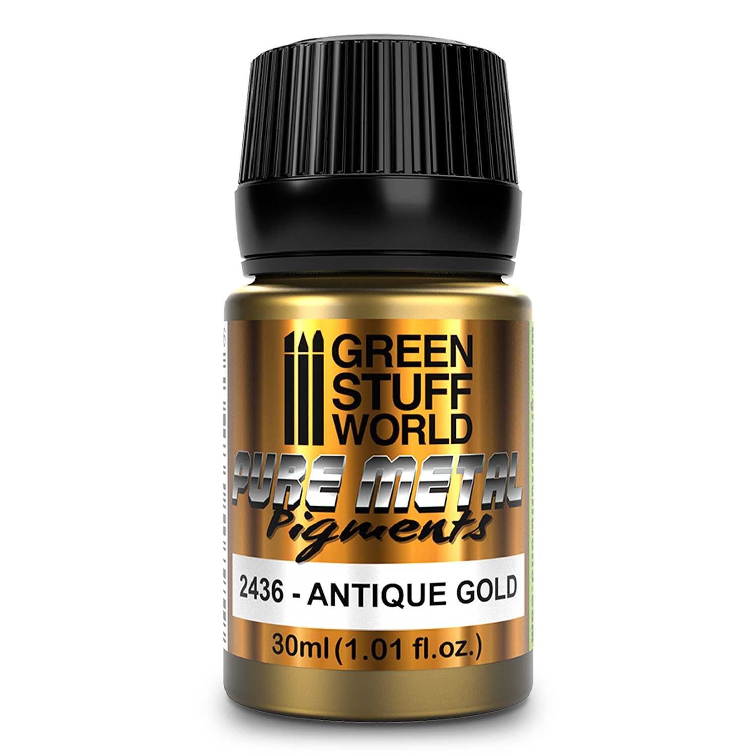 Green Stuff World Paint Pot - Pure Metal - ANTIQUE GOLD pigments 30ml - view 4