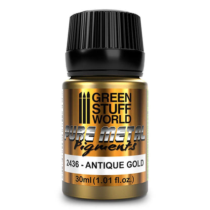 Green Stuff World Paint Pot - Pure Metal - ANTIQUE GOLD pigments 30ml - view 4