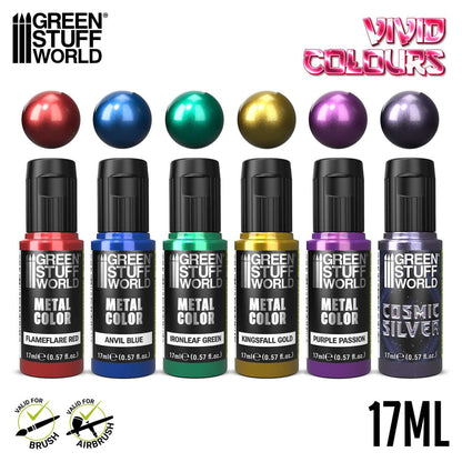 Green Stuff World Paint Set - VIVID Metallic Colours (Box x6) - view 2