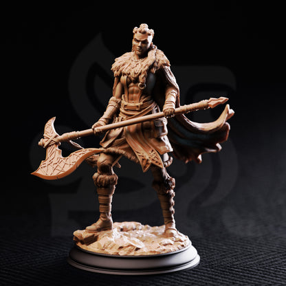 Gunnhildr - Human Berserker Hunter 3D printed miniature detail view tabletop RPG