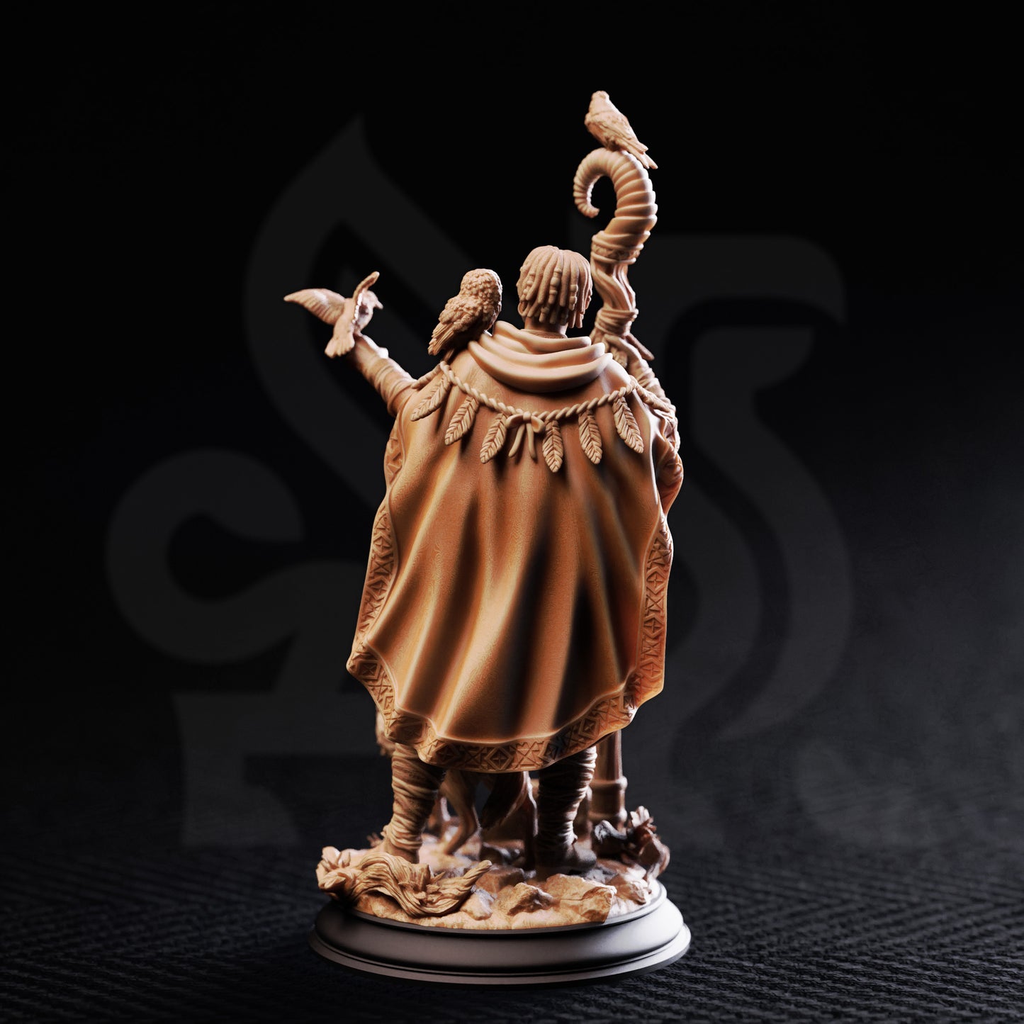 Gwambari - Human Shaman Druid 3D printed miniature detail view tabletop RPG