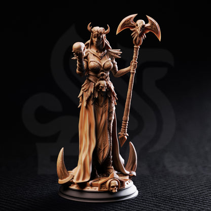 Hel - Human Death Cleric Sorcerer Warlock DnD miniature 3D printed resin figure alternate angle