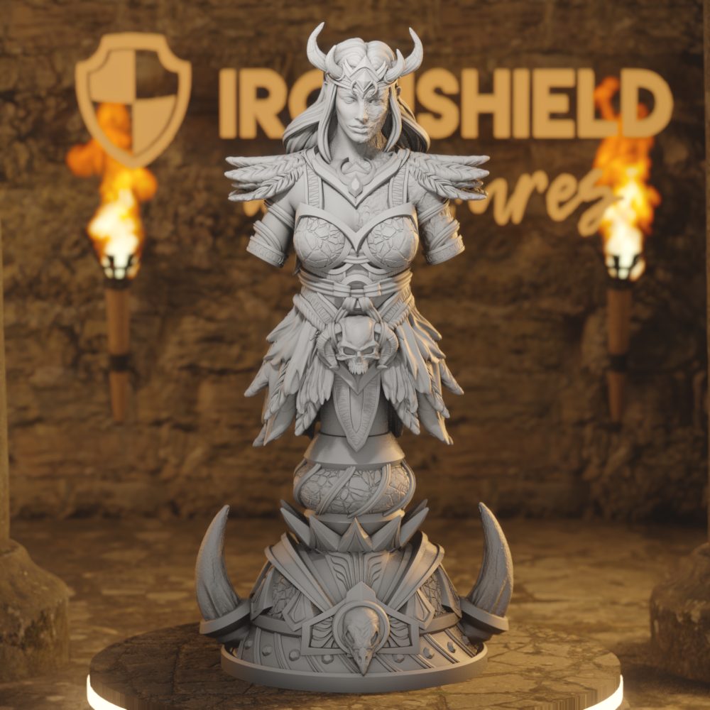 Hel - Death Maiden Bust DnD miniature 3D printed resin tabletop RPG figure