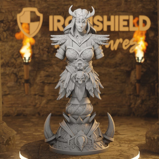 Hel - Death Maiden Bust DnD miniature 3D printed resin tabletop RPG figure