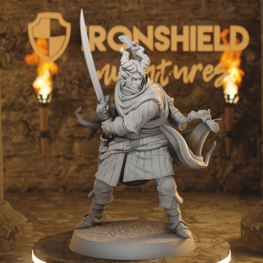 Hellswake wayfarer 3 Tiefling Rogue DnD miniature 3D printed resin tabletop RPG figure