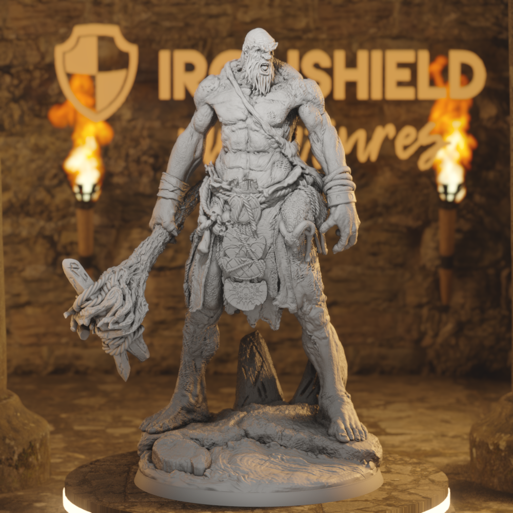 Hill Giant Hurlerv 2 Giant DnD miniature 3D printed resin tabletop RPG figure