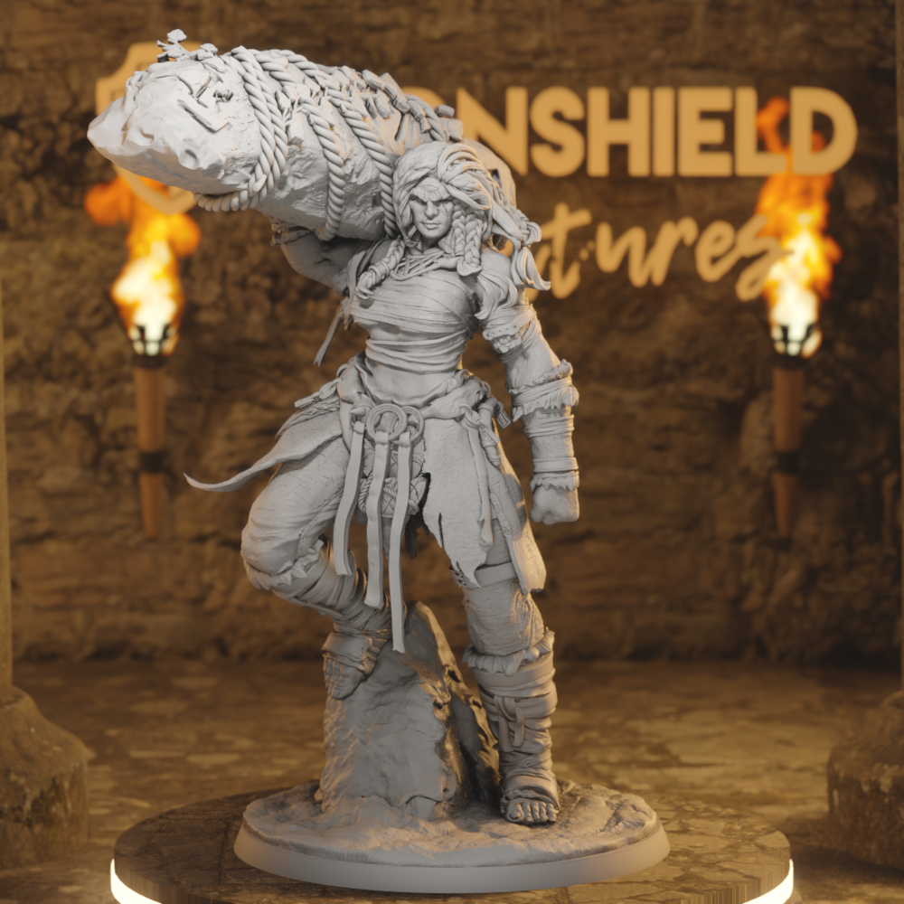 Hill Giant Matriarch Giant DnD miniature 3D printed resin tabletop RPG figure