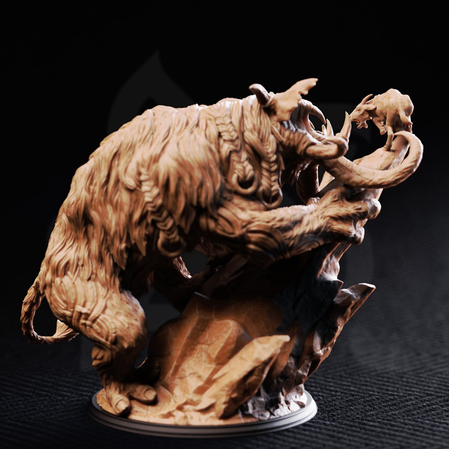 Hrimyhyrnir - Frost Beast Monster 3D printed miniature detail view tabletop RPG