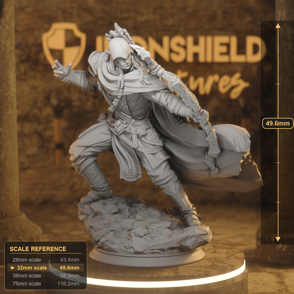 Induane Ranger Drow Ranger DnD miniature 3D printed resin tabletop RPG figure