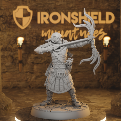 Iorweth - Elven Ranger Archer Scout Outlaw DnD miniature 3D printed resin tabletop RPG figure