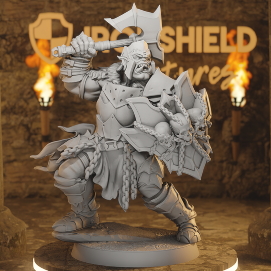 Ironcrag Orc 1 Orc Fighter DnD miniature 3D printed resin tabletop RPG figure