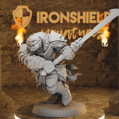 Ironcrag Orc 4 Orc Fighter DnD miniature 3D printed resin tabletop RPG figure