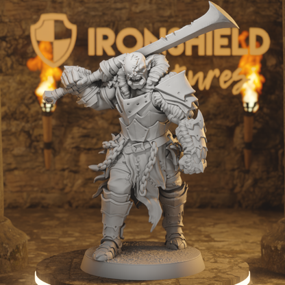 Ironcrag Orc 6 Orc Fighter DnD miniature 3D printed resin tabletop RPG figure