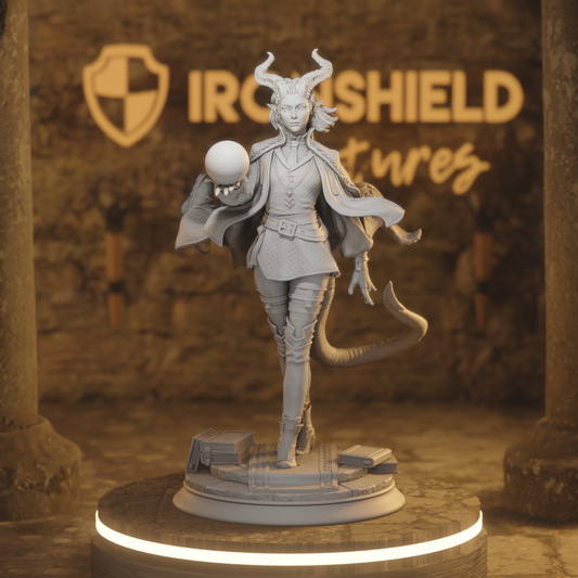Ivy Dupre Tiefling Sorcerer, Warlock, Wizard DnD miniature 3D printed resin tabletop RPG figure