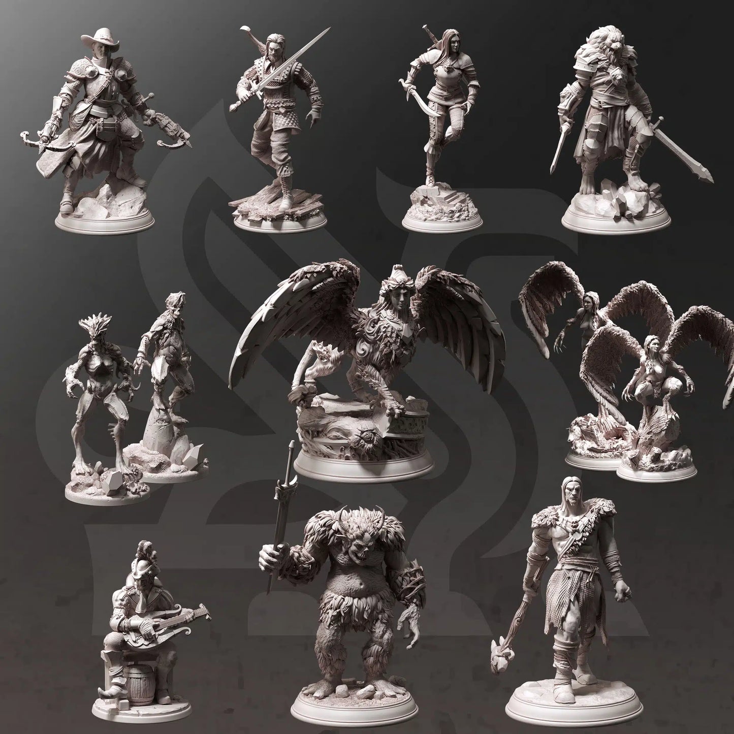 Hex Hunters of Brightstone - DND 5e Starter Campaign - Full Set 12 Figures + Maps + Characters Sheets D&D