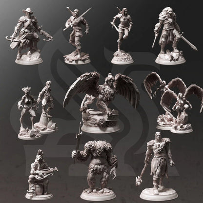Hex Hunters of Brightstone - DND 5e Starter Campaign - Full Set 12 Figures + Maps + Characters Sheets D&D