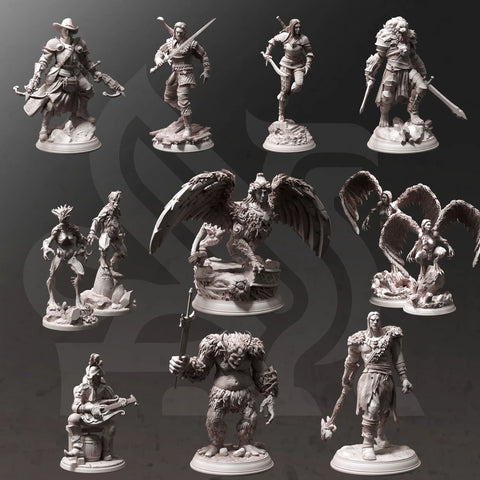 Hex Hunters of Brightstone - DND 5e Starter Campaign - Full Set 12 Figures + Maps + Characters Sheets D&D