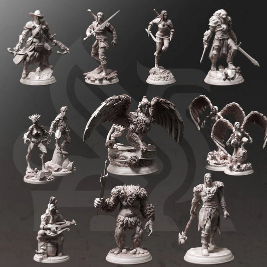 Hex Hunters of Brightstone - DND 5e Starter Campaign - Full Set 12 Figures + Maps + Characters Sheets D&D