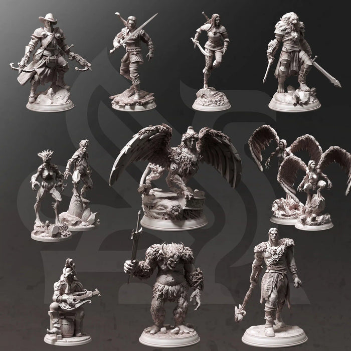 Hex Hunters of Brightstone – DND 5e Starter-Kampagne – Komplettset mit 12 Figuren + Karten + Charakterbögen D&amp;D 