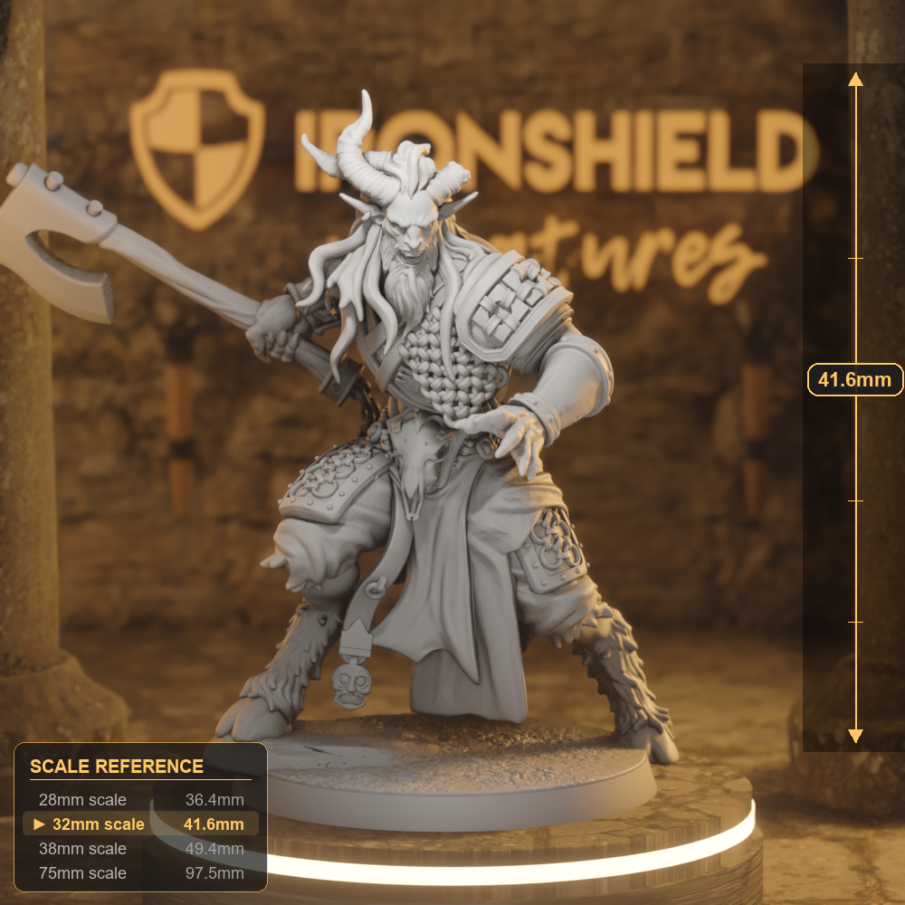 Jhago Half Beast Fighter 2 Beastfolk Fighter DnD miniature 3D printed resin tabletop RPG figure