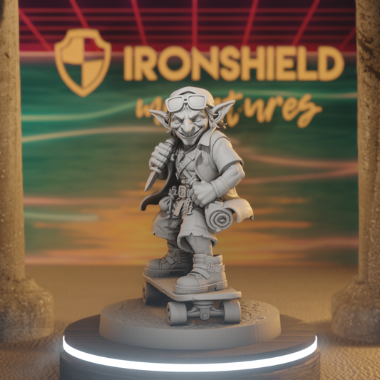 Johnny Kickflip Goblin Rogue DnD miniature 3D printed resin tabletop RPG figure