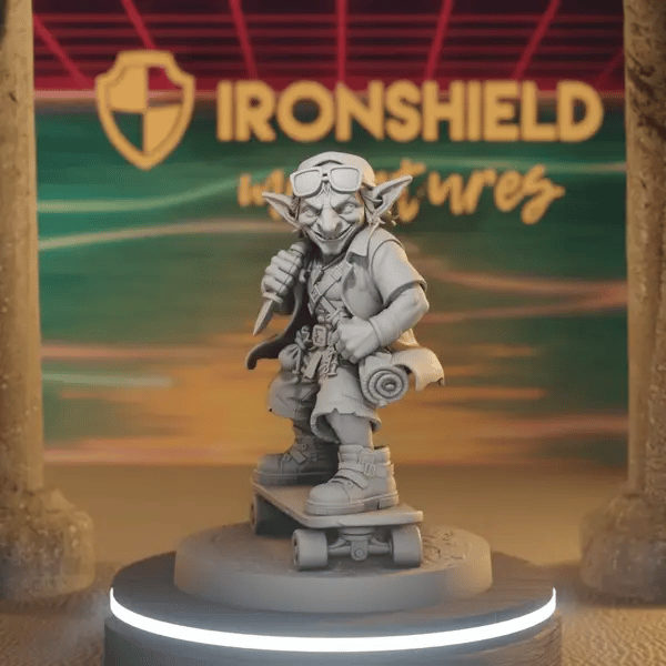 Johnny Kickflip DnD miniature 360 turntable animation
