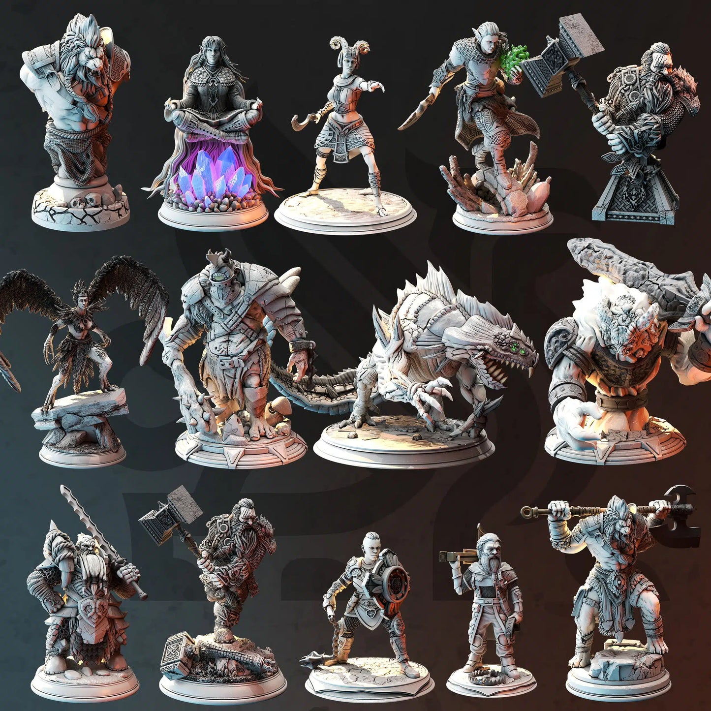 The Grand Hunt - DND 5e Starter Campaign - Full Set 12 Figures + Maps + Characters Sheets D&D