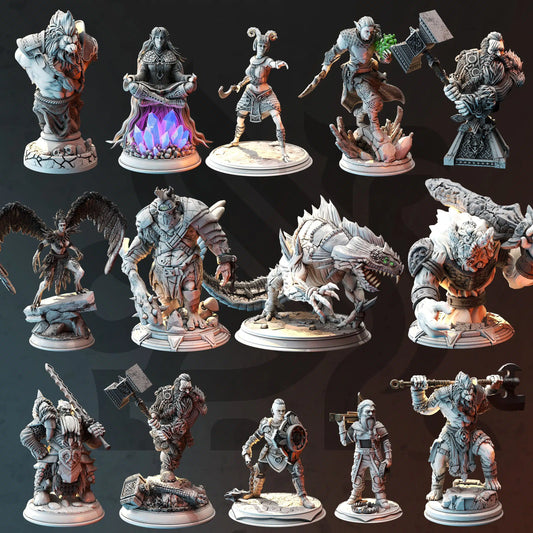 The Grand Hunt - DND 5e Starter Campaign - Full Set 12 Figures + Maps + Characters Sheets D&D