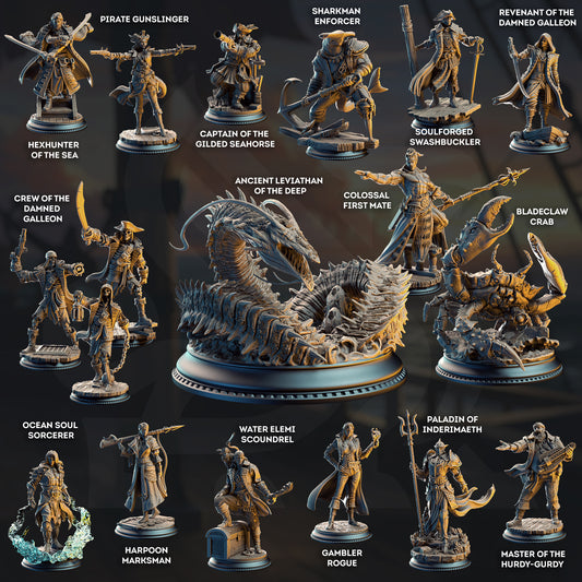 Blood on the Sails - DND 5e Starter Campaign - Full Set 18 Figures + Maps + Characters Sheets D&D