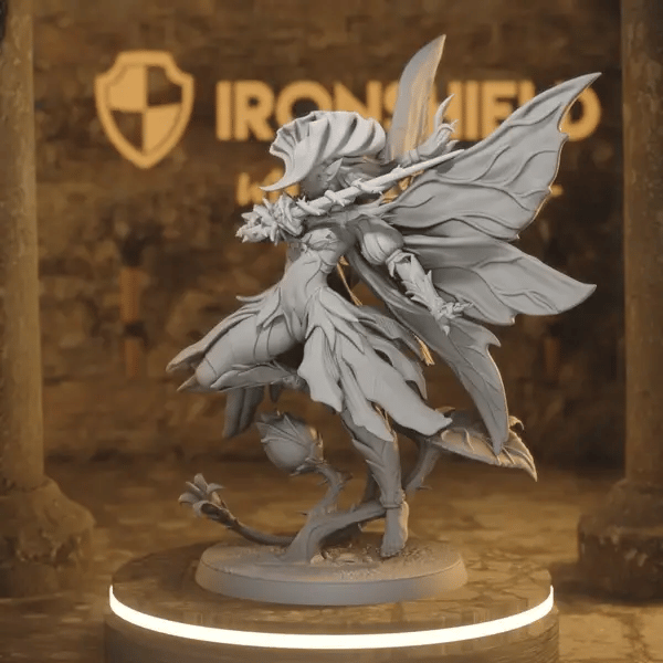 Knight of Petals A DnD miniature 360 turntable animation