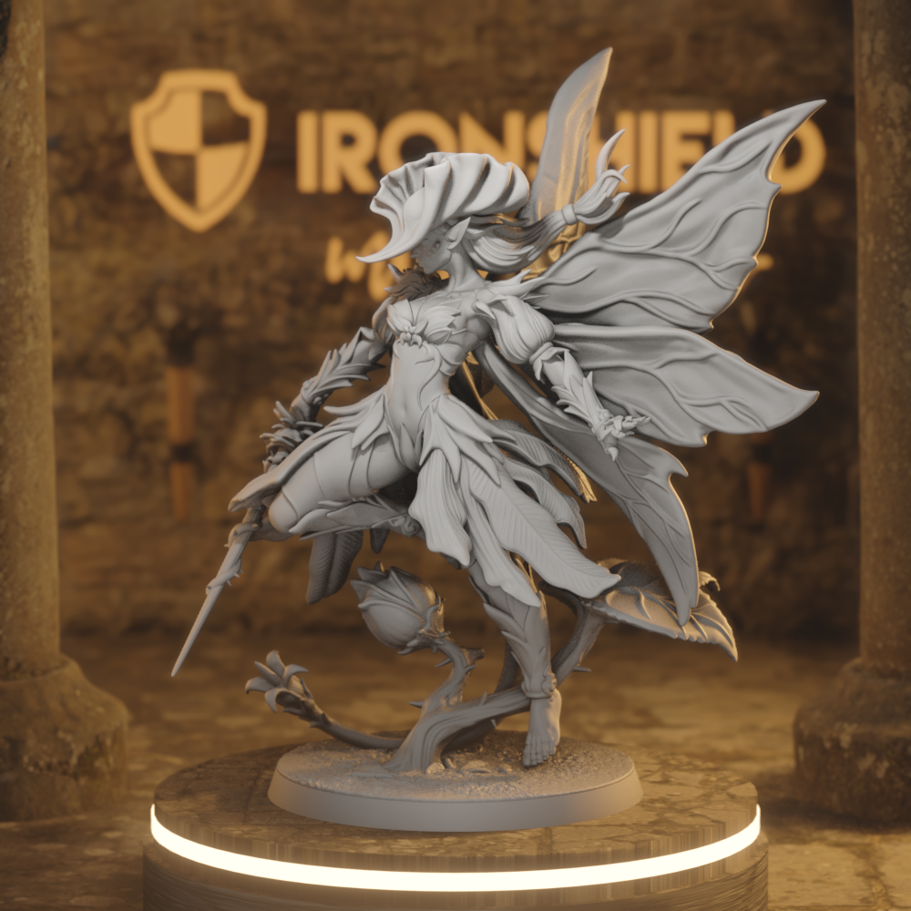Knight of Petals B Fey Fighter DnD miniature 3D printed resin tabletop RPG figure