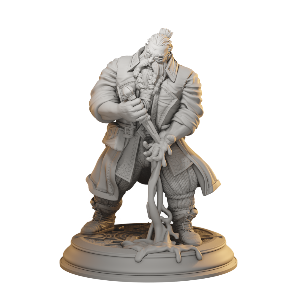 Korgrin Fledgling Dwarf Sorcerer DnD miniature 3D printed resin tabletop RPG figure