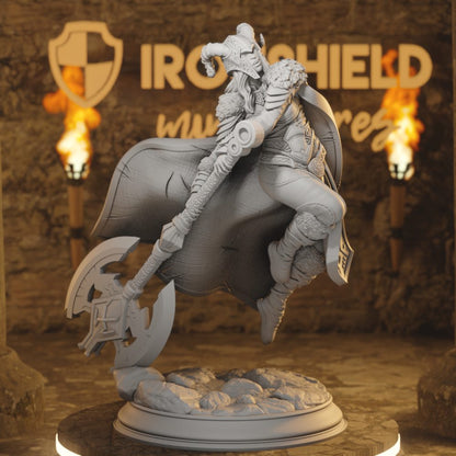 Lotte - Maiden Human Trickster Barbarian DnD miniature 3D printed resin tabletop RPG figure front view