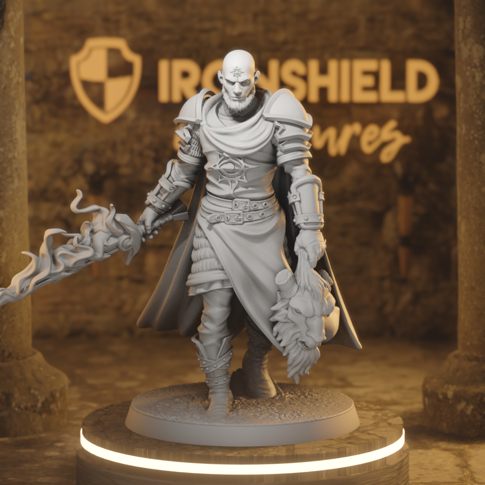 Luel of Avreham Ash Paladin 1 Human Paladin DnD miniature 3D printed resin tabletop RPG figure