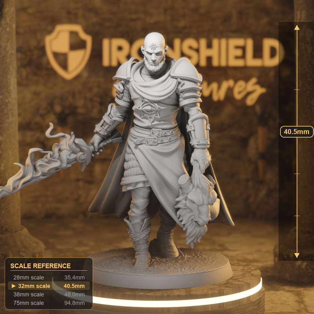 Luel of Avreham Ash Paladin 1 Human Paladin DnD miniature 3D printed resin tabletop RPG figure