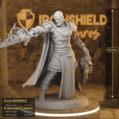 Luel of Avreham Ash Paladin 2 Human Paladin DnD miniature 3D printed resin tabletop RPG figure