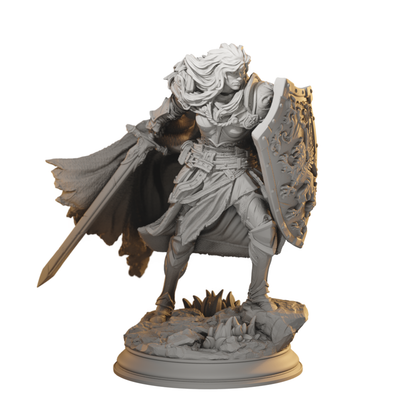Lydia Untarnished Human Fighter, Paladin DnD miniature 3D printed resin tabletop RPG figure