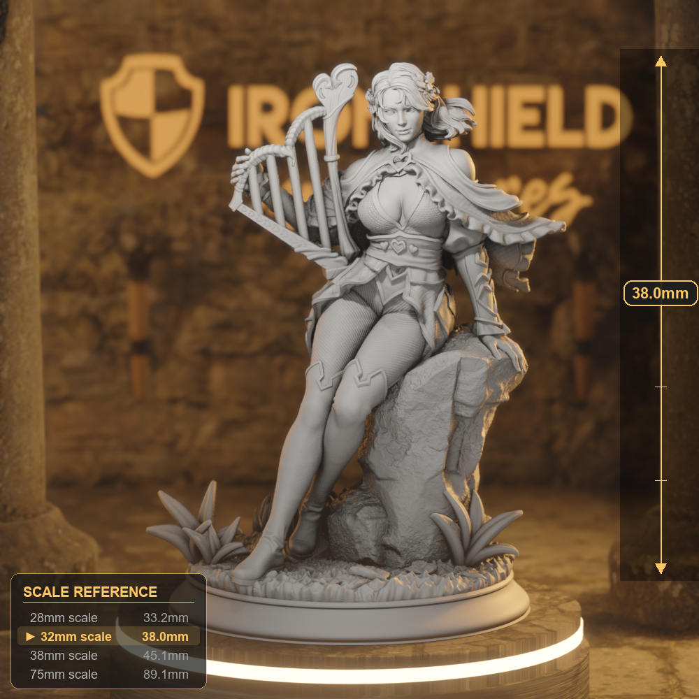 Mabel Human Bard DnD miniature 3D printed resin tabletop RPG figure