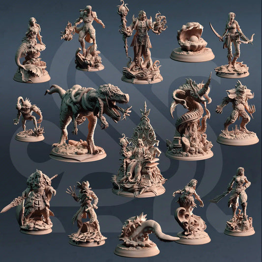Darkest Depths - DND 5e Starter Campaign - Full Set 15 Figures + Maps + Characters Sheets D&D