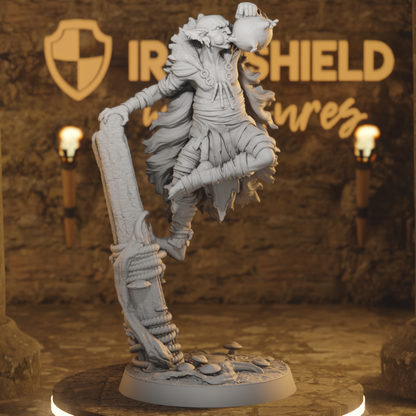 Marsh Goblin Musician - Battle Drummer Howler DnD miniature 3D printed resin tabletop RPG figure