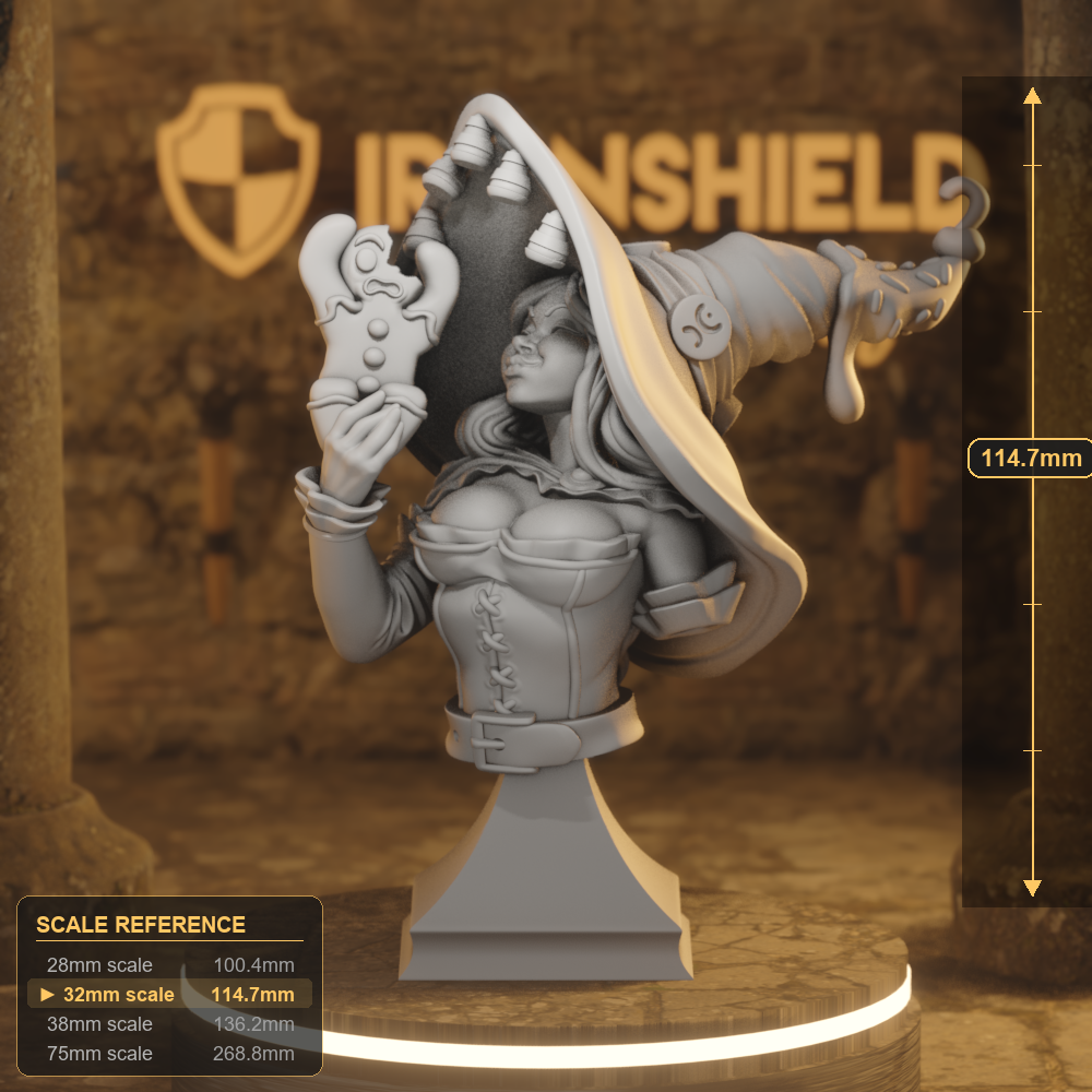 Momma Shugga Bust Human Warlock DnD miniature 3D printed resin tabletop RPG figure