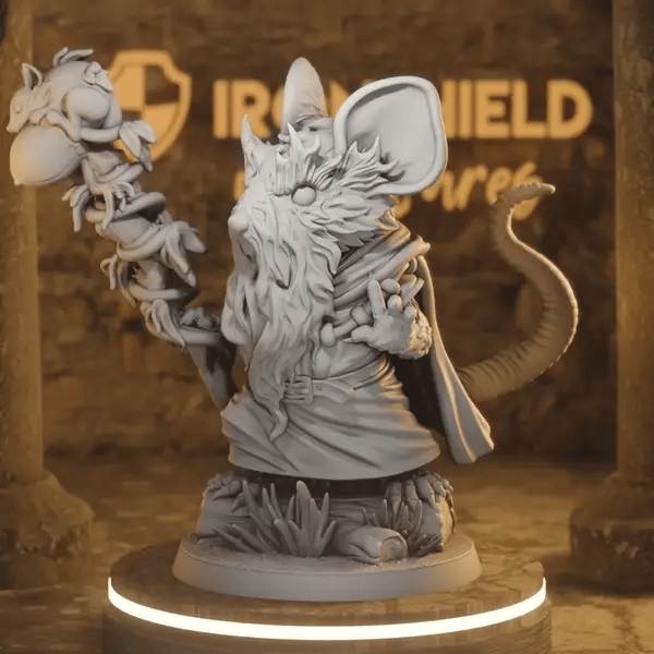 Mouthuselah Dimsby DnD miniature 360 turntable animation