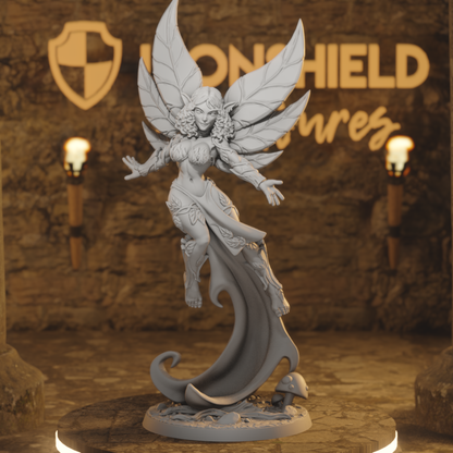 Myrilla Female Forest Fairy Fey DnD miniature 3D printed resin tabletop RPG figure