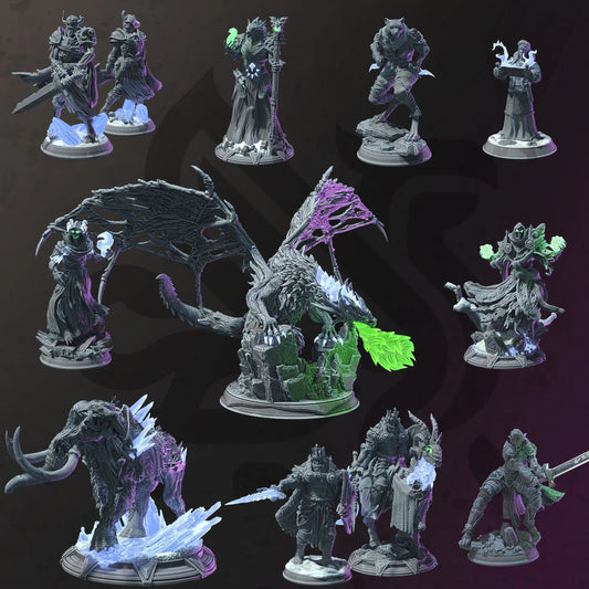 The Thawing Dead - DND 5e Starter Campaign - Full Set 12 Figures + Maps + Characters Sheets D&D