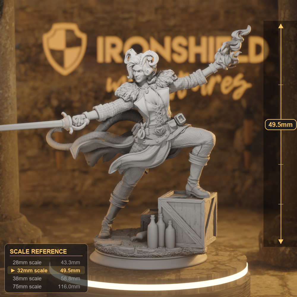 Octavia Rogue Nosmeni Rogue DnD miniature 3D printed resin tabletop RPG figure