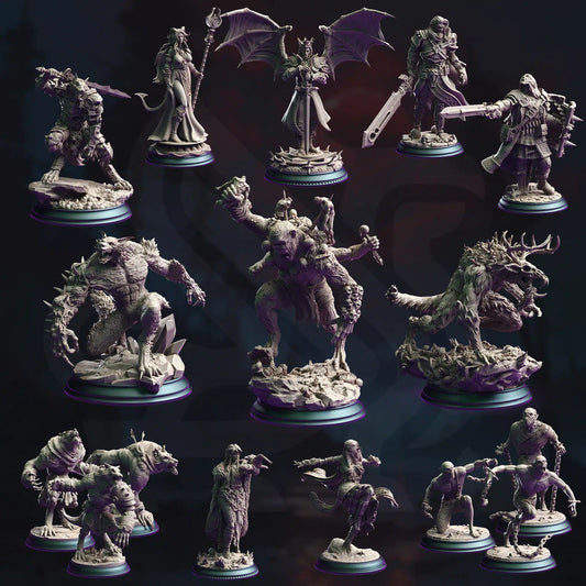 Bound in the Bloodmoon - DND 5e Starter Campaign - Full Set 16 Figures + Maps + Characters Sheets D&D